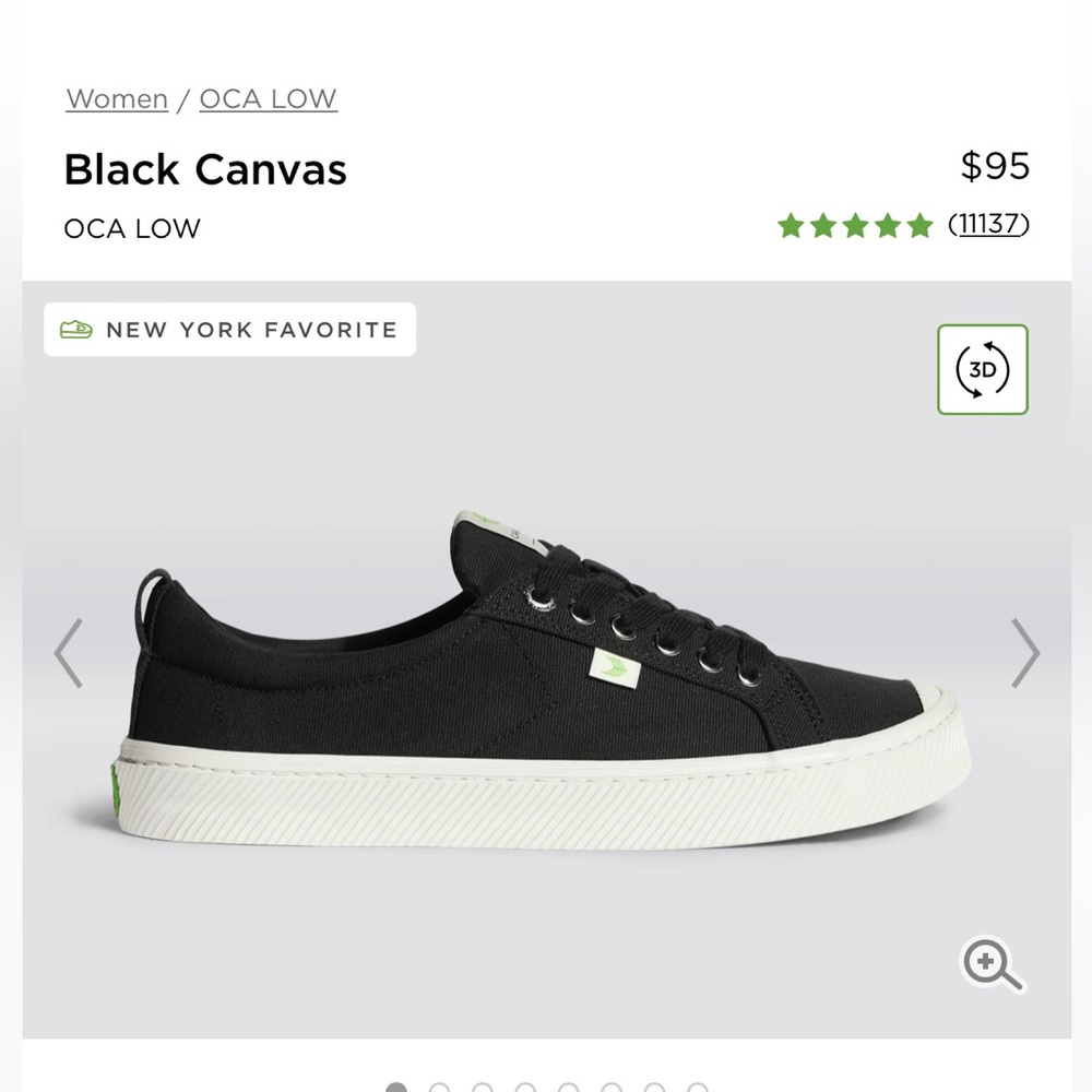 Cariuma OCA Low Black Canvas Sneakers